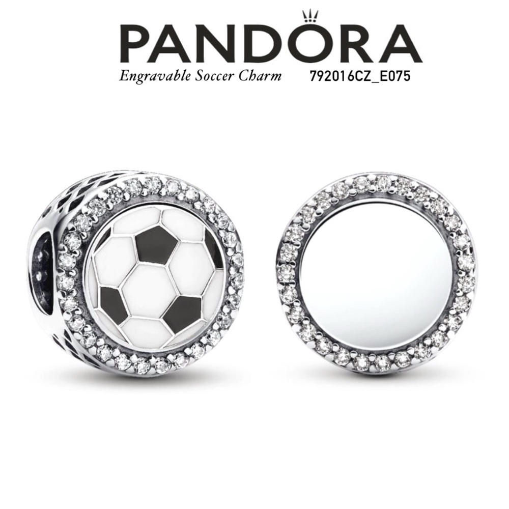 PANDORA Engravable Soccer Charm w/box